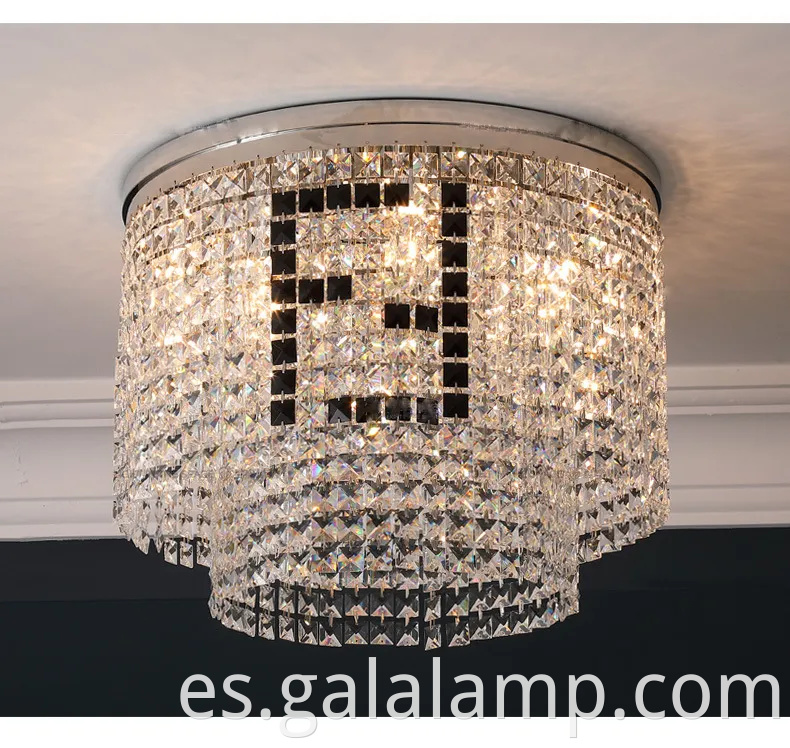 Luz de techo LED de cristal moderno elegante para interiores elegantes